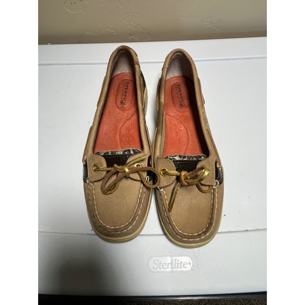 Sperry Top-Sider Women's Shoes Tan/Leopard‎ Slip On Loafers